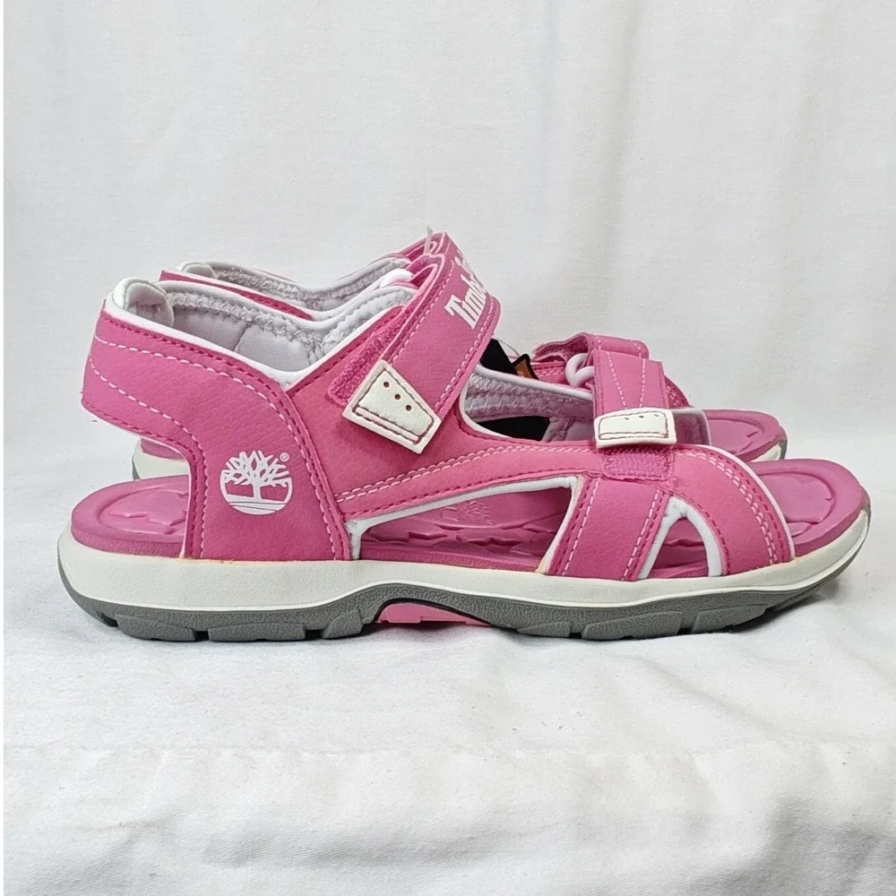 Timberland Mad River 2-Strap Sandals Rose Pink White EU 36 4 Big Kids New in Box